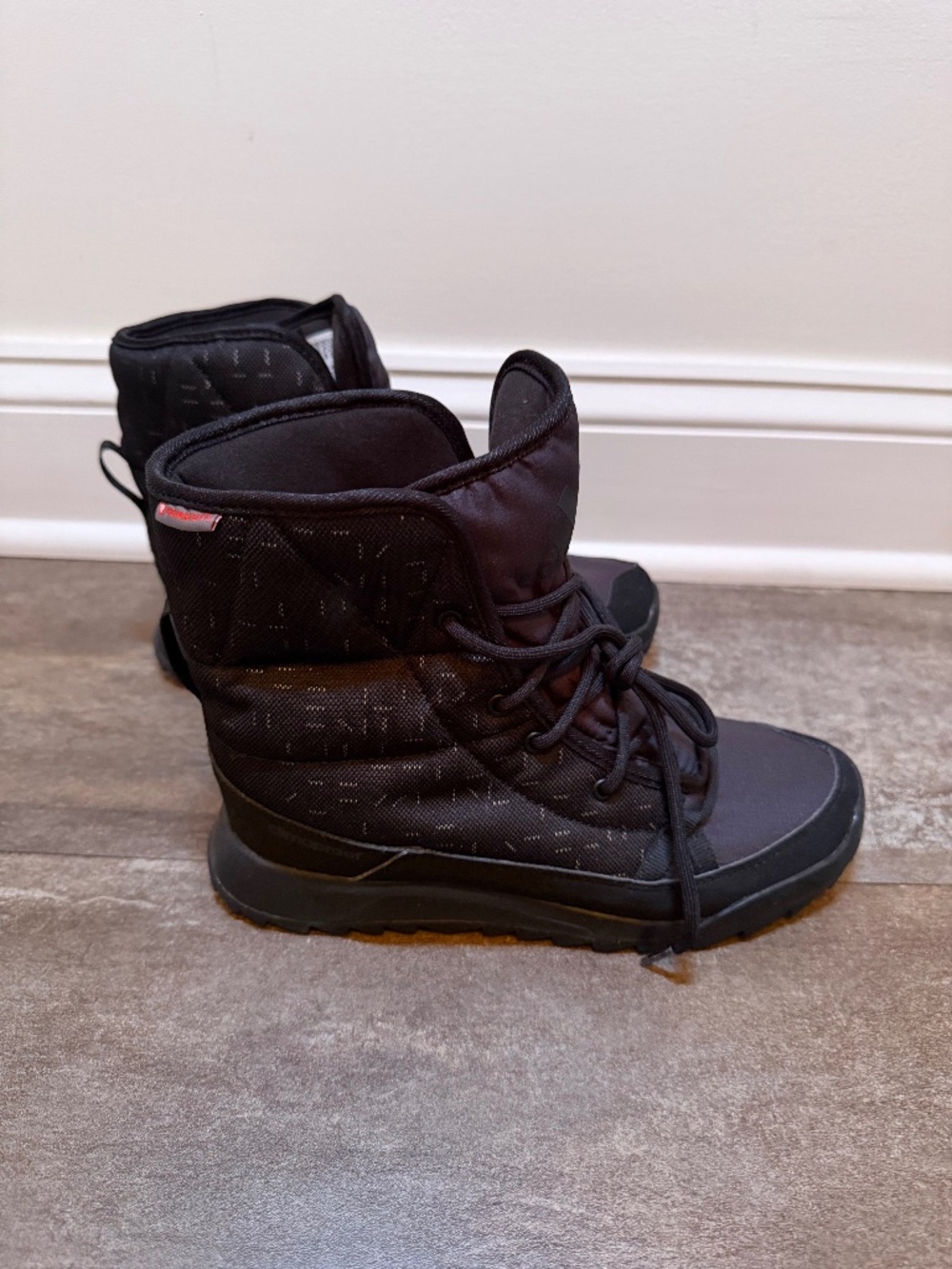 Adidas Women's Black Quilted Lace-Up Winter Boots